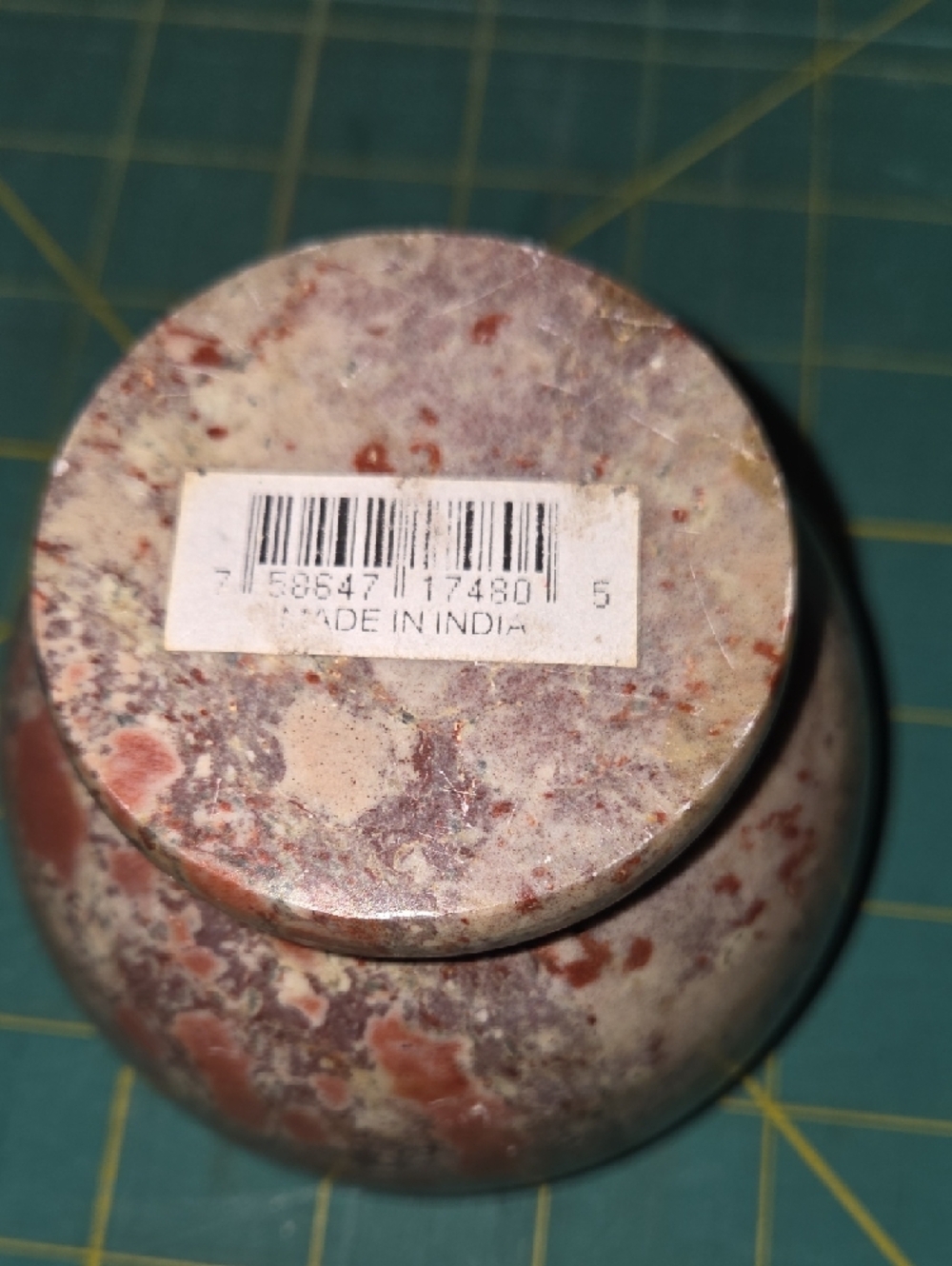 Polished Multicolor Stone Mortar & Pestle - Natural Brown and Cream - Picture 5 of 10